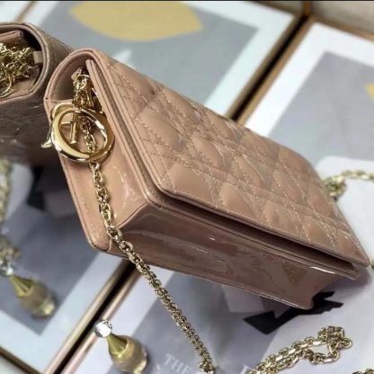 Dior Lady Dior Pouch Patent Cannage Calfskin-Sandy - 图片 7
