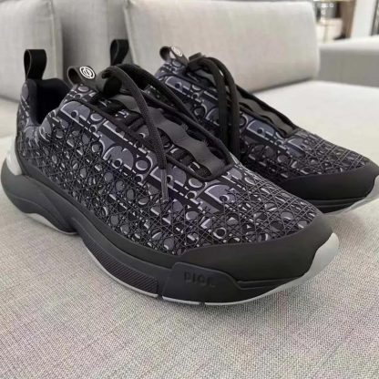 Dior Men B24 Sneaker Black Dior Oblique Technical Fabric - 图片 7