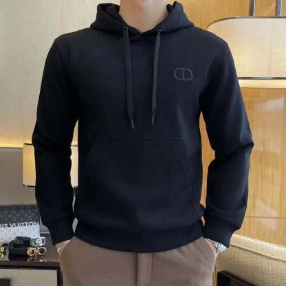 Dior Men CD Icon Hooded Sweatshirt Black Cotton Fleece - 图片 10