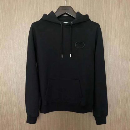 Dior Men CD Icon Hooded Sweatshirt Black Cotton Fleece - 图片 2