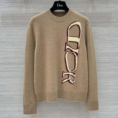 Dior Men DIOR AND LEWIS HAMILTON Sweater Brown Virgin Wool and Cashmere Intarsia - 图片 2