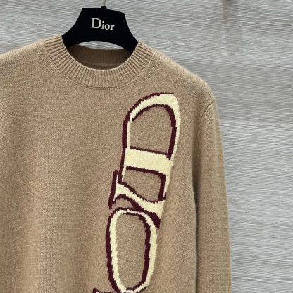 Dior Men DIOR AND LEWIS HAMILTON Sweater Brown Virgin Wool and Cashmere Intarsia - 图片 6