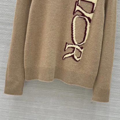 Dior Men DIOR AND LEWIS HAMILTON Sweater Brown Virgin Wool and Cashmere Intarsia - 图片 7