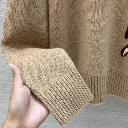 Dior Men DIOR AND LEWIS HAMILTON Sweater Brown Virgin Wool and Cashmere Intarsia - 图片 9