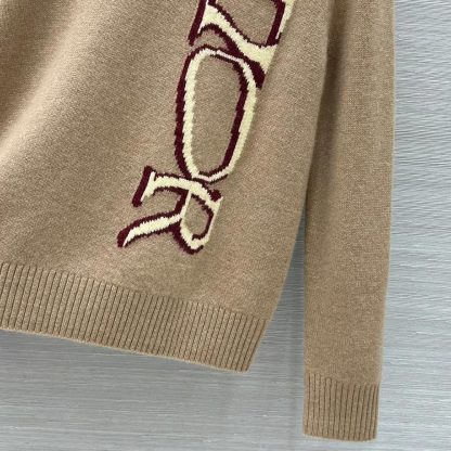 Dior Men DIOR AND LEWIS HAMILTON Sweater Brown Virgin Wool and Cashmere Intarsia - 图片 8