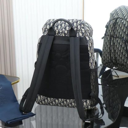 Dior Men Dior 8 Backpack with Flap Beige and Black Dior Oblique Jacquard - 图片 4