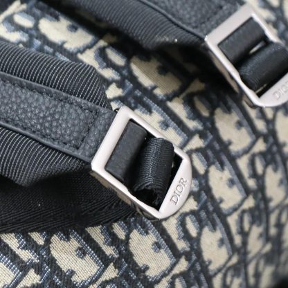 Dior Men Dior 8 Backpack with Flap Beige and Black Dior Oblique Jacquard - 图片 8