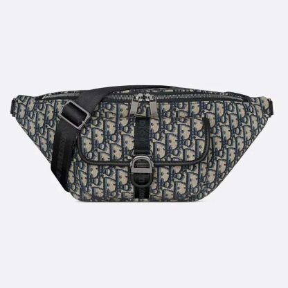 Dior Men Dior 8 Belt Bag Beige and Black Dior Oblique Jacquard