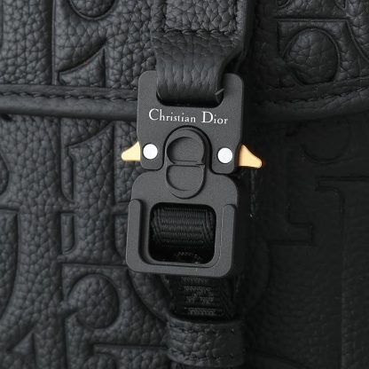 Dior Men Hit the Road Messenger Bag with Flap Black Dior Gravity Leather - 图片 8