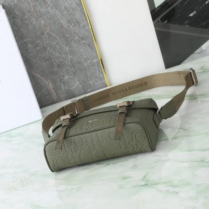 Dior Men Hit the Road Messenger Bag with Flap Khaki Dior Gravity Leather - 图片 5