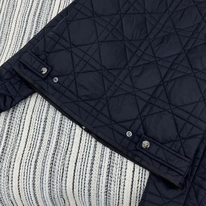 Dior Women Macrocannage Belted Peacoat Black Quilted Technical Taffeta - 图片 7