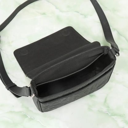 Dior Men Messenger Bag with Flap Black Dior Gravity Leather and Black Grained Calfskin - 图片 7