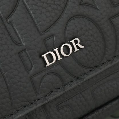 Dior Men Messenger Bag with Flap Black Dior Gravity Leather and Black Grained Calfskin - 图片 10
