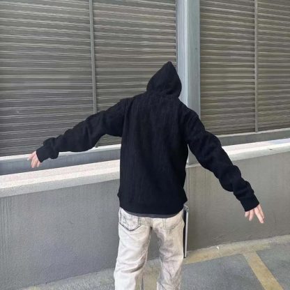 Dior Men Oblique Relaxed-Fit Hooded Sweatshirt Black Terry Cotton Jacquard - 图片 7