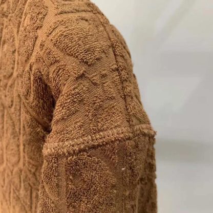 Dior Men Oblique Relaxed-Fit Hooded Sweatshirt Brown Terry Cotton Jacquard - 图片 6