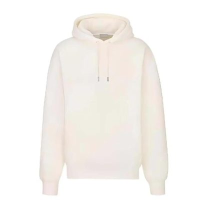 Dior Men Oblique Relaxed-Fit Hooded Sweatshirt Off-White Terry Cotton Jacquard