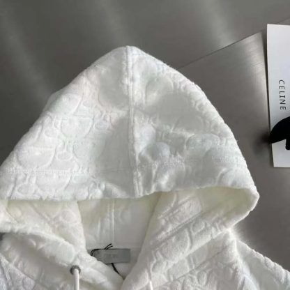 Dior Men Oblique Relaxed-Fit Hooded Sweatshirt Off-White Terry Cotton Jacquard - 图片 7