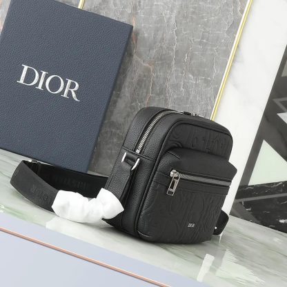 Dior Men Rider 2.0 Zipped Messenger Bag Black Dior Gravity Leather and Black Grained Calfskin - 图片 4