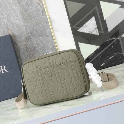 Dior Men Rider 2.0 Zipped Messenger Bag Khaki Dior Gravity Leather and Khaki Grained Calfskin - 图片 3