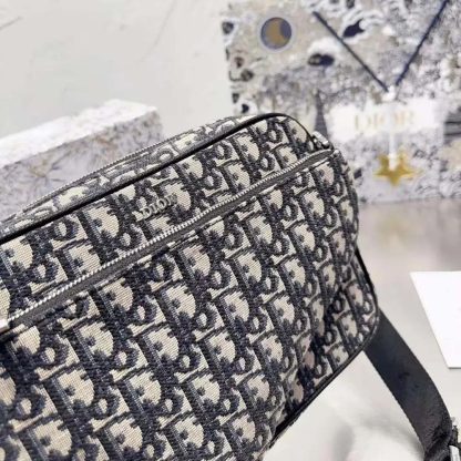 Dior Men Saddle Triple Pouch Beige and Black Dior Oblique Jacquard - 图片 10