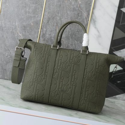 Dior Men Weekender 40 Khaki Dior Gravity Leather and Khaki Grained Calfskin - 图片 2