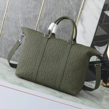 Dior Men Weekender 40 Khaki Dior Gravity Leather and Khaki Grained Calfskin - 图片 3