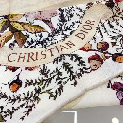Dior Unisex Dior 4 Saisons Automne Soleil 90 Square Scarf Ecru Multicolor Silk Twill - 图片 6