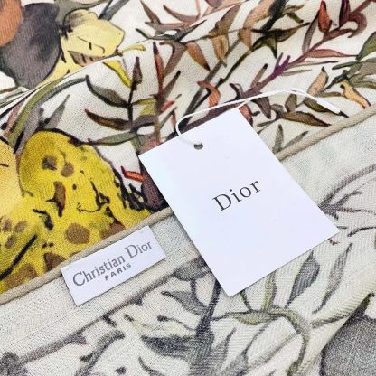 Dior Unisex Dior 4 Saisons Automne Soleil 90 Square Scarf Ecru Multicolor Silk Twill - 图片 5