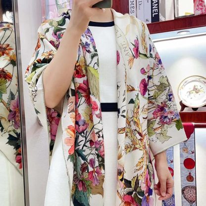 Dior Unisex Dior 4 Saisons Été Soleil 90 Square Scarf Ecru Multicolor Silk Twill - 图片 8