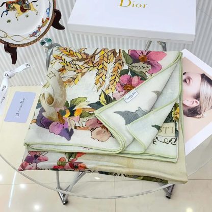 Dior Unisex Dior 4 Saisons Été Soleil 90 Square Scarf Ecru Multicolor Silk Twill - 图片 5