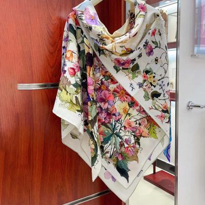 Dior Unisex Dior 4 Saisons Été Soleil 90 Square Scarf Ecru Multicolor Silk Twill - 图片 3