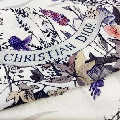 Dior Unisex Dior 4 Saisons Hiver Soleil 90 Square Scarf Ecru Multicolor Silk Twill - 图片 7