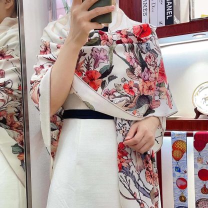 Dior Unisex Dior 4 Saisons Printemps Soleil 90 Square Scarf Ecru Multicolor Silk Twill - 图片 8
