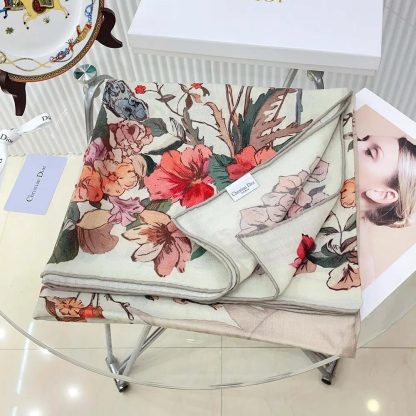 Dior Unisex Dior 4 Saisons Printemps Soleil 90 Square Scarf Ecru Multicolor Silk Twill - 图片 5