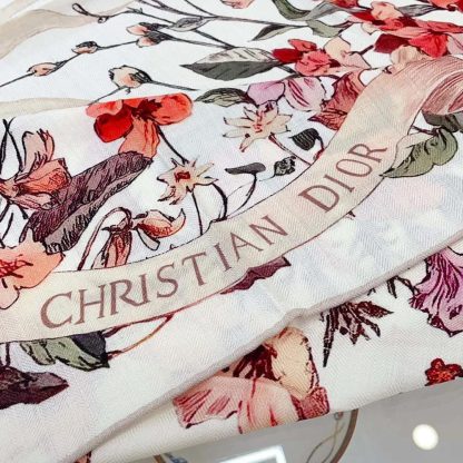 Dior Unisex Dior 4 Saisons Printemps Soleil 90 Square Scarf Ecru Multicolor Silk Twill - 图片 7