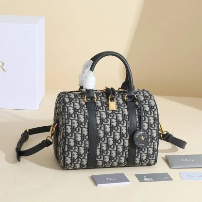 Dior Unisex Dior Groove 25 Bag Blue Dior Oblique Jacquard - 图片 2