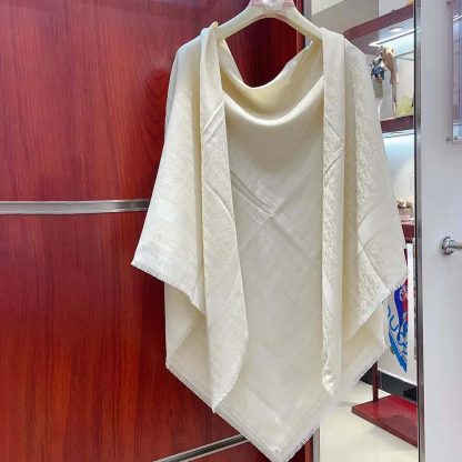 Dior Unisex Oblique Shawl White Wool Silk and Cashmere - 图片 2