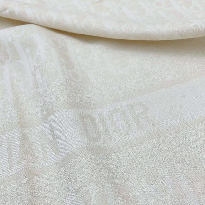 Dior Unisex Oblique Shawl White Wool Silk and Cashmere - 图片 6