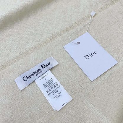 Dior Unisex Oblique Shawl White Wool Silk and Cashmere - 图片 7