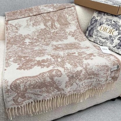 Dior Unisex Toile de Jouy Sauvage Scarf Rose Des Vents Cashmere and Wool - 图片 7