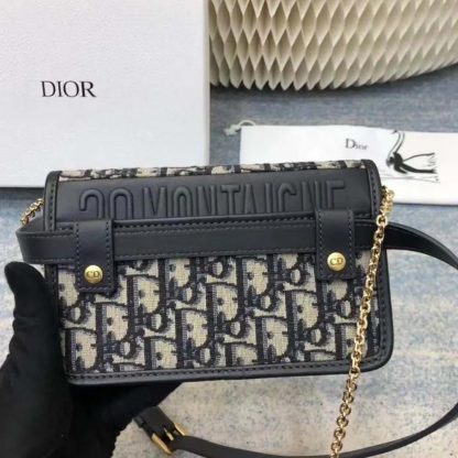 Dior Women 2-in-1 30 Montaigne Pouch Blue Dior Oblique Jacquard - 图片 3