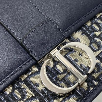 Dior Women 30 Montaigne Bag Blue Dior Oblique Jacquard and Smooth Calfskin - 图片 8