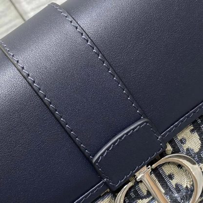Dior Women 30 Montaigne Bag Blue Dior Oblique Jacquard and Smooth Calfskin - 图片 7