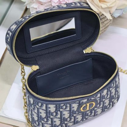 Dior Women 30 Montaigne Mini Vanity Case Blue Dior Oblique Jacquard - 图片 10