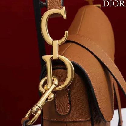 Dior Women CD Saddle Bag Strap Golden Saddle Grained Calfskin - 图片 8