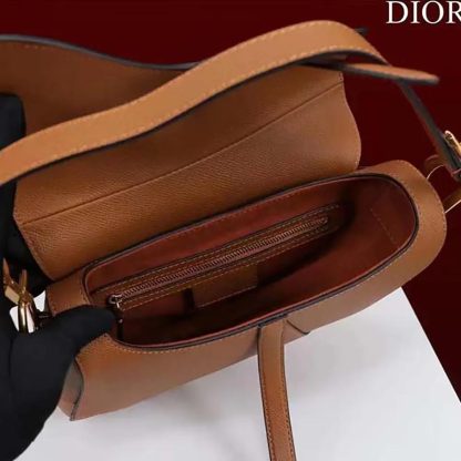 Dior Women CD Saddle Bag Strap Golden Saddle Grained Calfskin - 图片 6