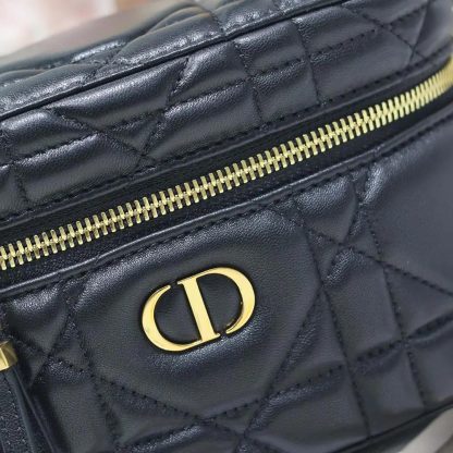 Dior Women Caro Mini Vanity Case Black Macrocannage Lambskin - 图片 10