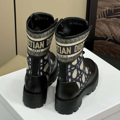 Dior Women D-Major Ankle Boot Black Calfskin with Deep Blue - 图片 5
