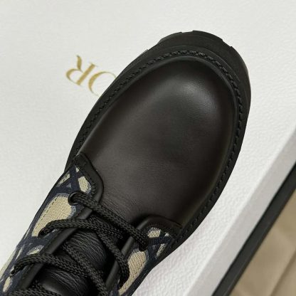 Dior Women D-Major Ankle Boot Black Calfskin with Deep Blue - 图片 9