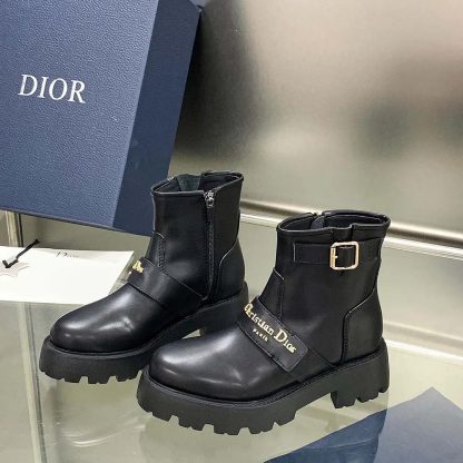 Dior Women D-Quest Ankle Boot Black Calfskin - 图片 4